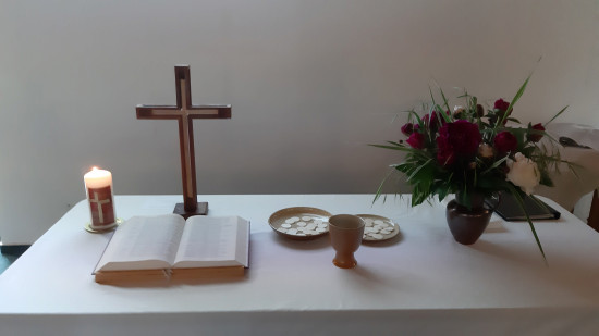 Altar beim Gottesdienst