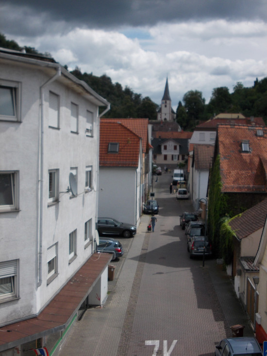 Blick aus dem Fenster der Schwesternwohnung in Bensheim-Auerbach