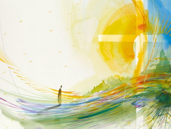 Aus dem Plakat zur Einladung . Gemälde von E. Münch